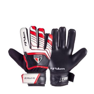 Imagem de Luva de Goleiro Training Poker Junior Clube São Paulo, Pt, Vm, Br, 6