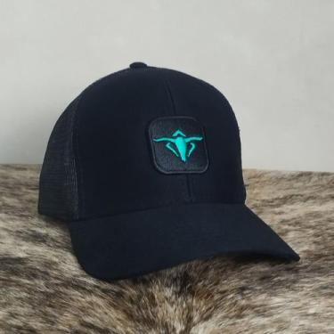 Imagem de Boné Country Telinha Aba Curva Texanos Americano Preto Azul