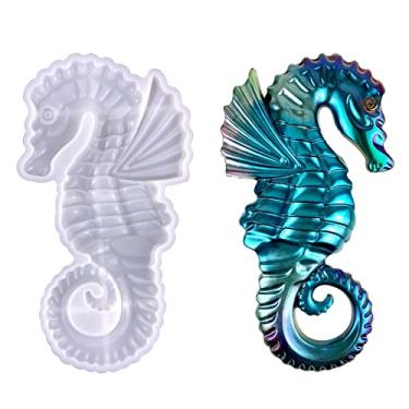 Imagem de Hippocampus Wall Hanging Silicone Resin Mold Hippocampi Sea Horse Shaped Epoxy Silicone Casting Molds for Wall Décor Room Garden,3D DIY Making Handmade Home Display Decor Crafts 8 Inch