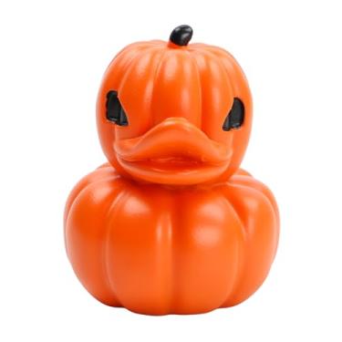 Imagem de Estátua de pato de resina punk abóbora pequena personagem de filme de terror estatuetas colecionáveis, ornamentos decorativos de pato de desenho animado para presentes de escritório em casa