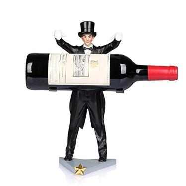 Imagem de Suporte de vinho de bancada corda suspensa mágica suporte de vinho ilusão flutuante suporte de garrafa mágico novidade presente ornamentos de resina para decoração de mesa suporte de vinho para