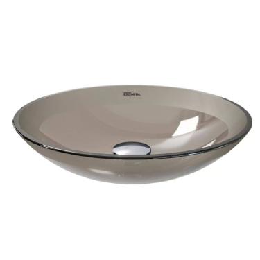 Imagem de Cuba De Apoio 35x0,8cm Light Vidro Cristal Bronze - 337 - CRIS-METAL