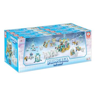 Imagem de Kit com 8 Jogos de Blocos de Montar Princesa do Gelo - Block Brinq POLIBRINQ