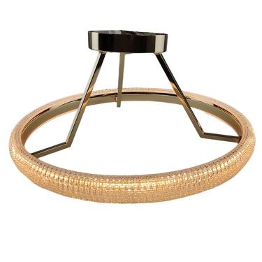 Imagem de Lustre Luminaria 3 em 1 Pendente Anel Arco Led Perfil Infinito Moderno Luxo Sala de Jantar Quarto Ambiente Residencial Comercial Recepçao Iluminaçao