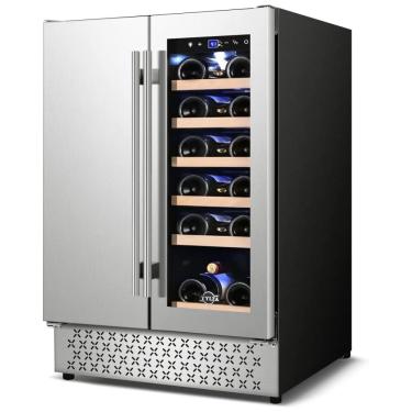 Imagem de Adega Climatizada de Zona Dupla para 18 Garrafas, Aço Inoxidável, 110V, Tylza, Prata