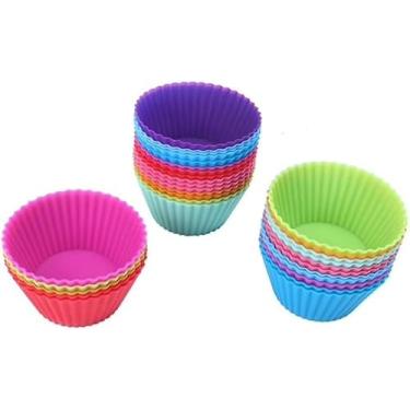 Imagem de Kit 12 Formas de Silicone para Cupcake, Muffin, Bolinho, Assadeira, Air Fryer, Cores Variadas, Resistente a Temperatura, Forminhas, Livre de BPA – Qualidade Premium