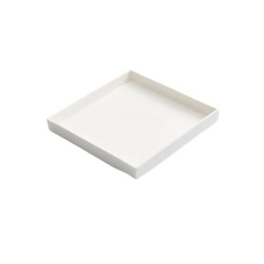 Imagem de Prato de serviço simples quadrado vegetal prato leve luxo destaque bife prato porcelana hotel talheres prato plano (B)