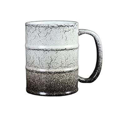 Imagem de GRFIT Caneca 600 ml Caneca de grande capacidade copo de água de cerâmica estilo vintage xícara de café de cerâmica áspera para escritório em casa caneca de café (cor: latão)