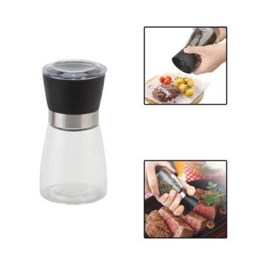 Imagem de Moedor Sal Pimenta Temperos Especiarias Manual Vidro Inox - UnyHome