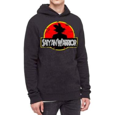 Imagem de Moletom Com Capuz Dragon Ball Saiyan Warrior Ref:714 - smoke, Preto, M