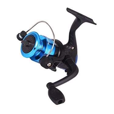 Imagem de Carretel de pesca de metal, carretel de peixe, linha de equipamentos de pesca, alimentador de pesca com roda (azul)