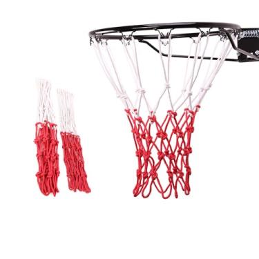 Imagem de 2 redes de basquete, rede de cesta de basquete para uso externo, rede de basquete resistente ao desgaste de 5 mm de espessura