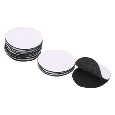 Imagem de Generic 12 conjuntos de tiras de gancho e laço com fita adesiva de 6 cm redonda dupla face gancho e laço de nylon autoadesivo para carro de escritório em casa, preto