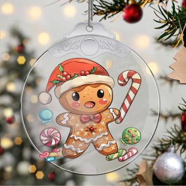 Imagem de Enfeites de Natal, pingente de cristal de gengibre, enfeites de árvore de Natal feitos à mão, decoração de carro e casa - presentes de Natal, decoração de artesanato em acrílico, ideias de troca de