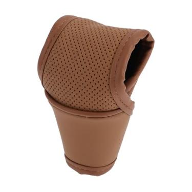 Imagem de Capa universal para manípulo de mudança de marchas protetor de manípulo automotivo manual couro 1 peça antiderrapante marrom