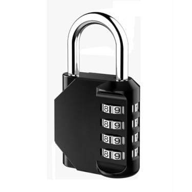Imagem de Cadeado de combinação de 4 dígitos, trava de segurança redefinível para caixa de ferramentas, armário de armazenamento, academia, bagagem, mochila e portão (1 pacote, grande)