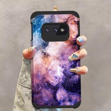 Imagem de Capa para Galaxy S10e, Nebula Design 2 em 1, capa protetora fina fina para PC rígido híbrido para Samsung Galaxy S10e, 5,8 polegadas, 2019, preta
