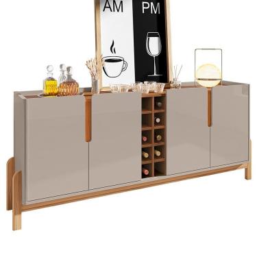 Imagem de Buffet Aparador Lizz 190cm 4 Portas Com Adega Off White-cedro - Casa D Off White-cedro