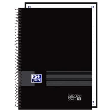 Imagem de Caderno Espiral Capa Dura – Oxford Europeanbook – 1 Materia – 80 Folhas – Preto