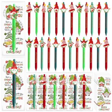 Imagem de AmazingSpark 60 conjuntos de canetas de gnomo de Natal a granel presentes temáticos de gnomo de natal canetas esferográficas retráteis com marcadores de página inspiradores para lembrancinhas de festa