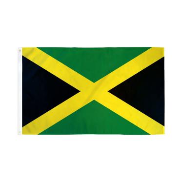 Imagem de AZ FLAG - Bandeira da Jamaica - 2 x 3 pés - Faixa jamaicana de poliéster 100D com dois ilhós de metal - Resistente ao desbotamento - Cores vivas - 2' x 3' pés - 90 x 60 cm