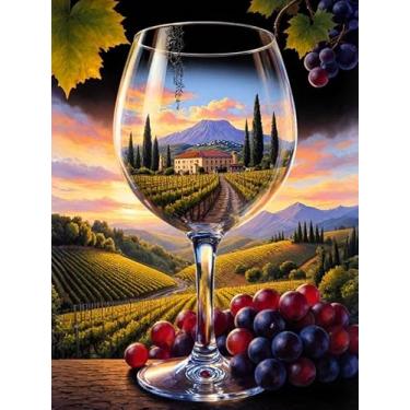 Imagem de Diymood Kits de cenário de pintura de arte de diamante 5D DIY para adultos, pintura com arte de diamante, fruto, broca completa, tela redonda, bordado, mosaico, iniciante, decoração de parede