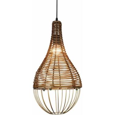 Imagem de WLHAZMWY Candeeiro pendente cor mel vime luminária pendente 1 pacote com luminárias para casa de fazenda, montagem de teto, rústico, boho s tecido à mão, corredor para quarto