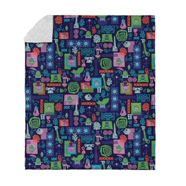 Imagem de Bob Esponja Calça Quadrada Padrão de Recife Toque de Seda Sherpa Cobertor Manta de Pelúcia Macia para Cama e Sofá, 127 x 152 cm