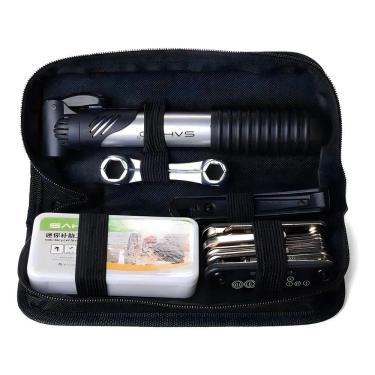 Imagem de Kit Ferramentas Bike Chaves Remendo Reparo Pneu Bolsa Quadro