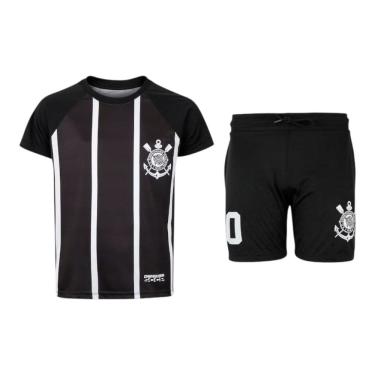 Imagem de Kit Uniforme Do Corinthians Infantil Camiseta + Calção
