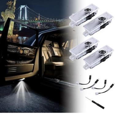 Imagem de Pacote com 4 luzes de porta de projetor com logotipo de carro, luzes LED que nunca desbotam, luz de boas-vindas HD compatível com acessórios 1/2/3/4/5/6/7/X1/X2/X3/X4/X5/X6/X7/M/Z/GT