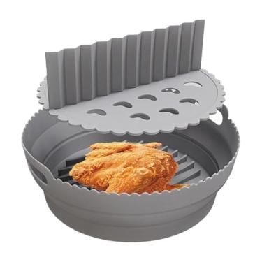 Imagem de Forros de silicone para fritadeira de ar, silicone para cesta de fritadeira a ar, inserções de frigideiras de segurança para -louças, divisórias de panela para casa, cozinha, café