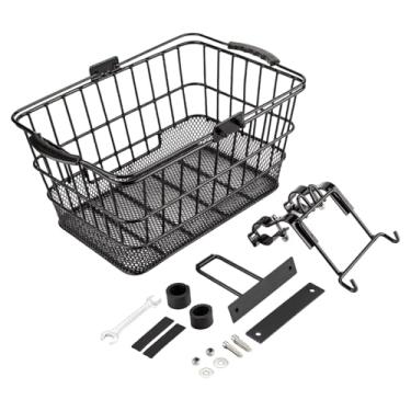 Imagem de Dynwave Cesta dianteira para bicicleta, bagageiro dianteiro e traseiro para bicicletas, alforjes, suporte para bagagem, cesta para guidão de bicicleta, Style a