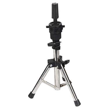Imagem de Suporte de peruca de plástico profissional ajustável suporte de peruca display de cabeça de manequim para estilo de salão de beleza configuração de secagem prata preto 29 5 58 cm (Alça prateada)