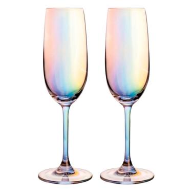 Imagem de Jogo de Taça de Champagne Furta Cor de Cristal com Titânio Dom Paris 230ml 2 peças - Seu Lar