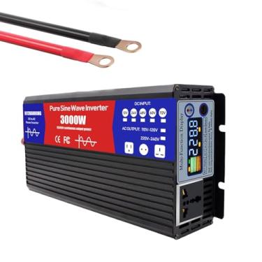 Imagem de 12V TO 220V 50HZ,Inversor carregador de onda senoidal pura de 3000W DC 12V 24V 48V 60V 72V, entrada CC, saída CA 220V, inversor de potência solar de baixa frequência, 72V para 220V.
