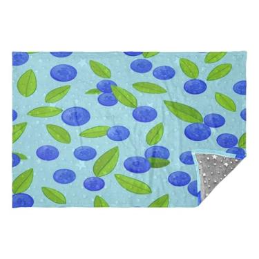 Imagem de CEBUGI Cobertor de travesseiro de folhas de mirtilo 2 em 1 cobertores aconchegantes de flanela para viagem com bolsa macia 165 x 139 cm fronha para viagens de trem de avião