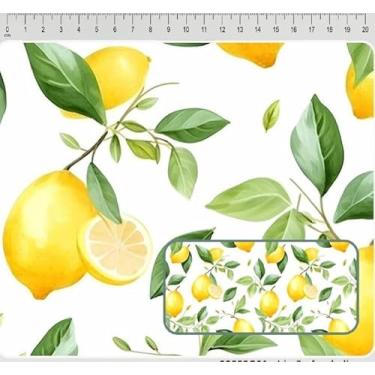 Imagem de Tecido Tricoline Digital Coleção limão siciliano fundo branco 50 x 150 cm