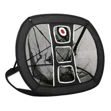 Imagem de KiBcsLic Rede de treino de golfe para chipping, alvo para prática de precisão e swing, dobrável, com bolsa de armazenamento inclusa, Preto