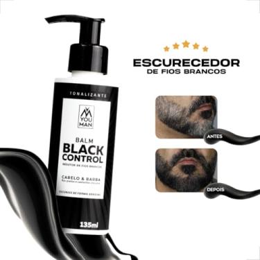 Imagem de Balm Tonalizante Black Control Escurecedor Gradual Reduz Fios Brancos Cabelo e Barba 135ml You Man