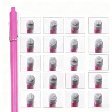 Imagem de Caneta de carimbo de silicone para impressão de unhas (20 cabeças de silicone)