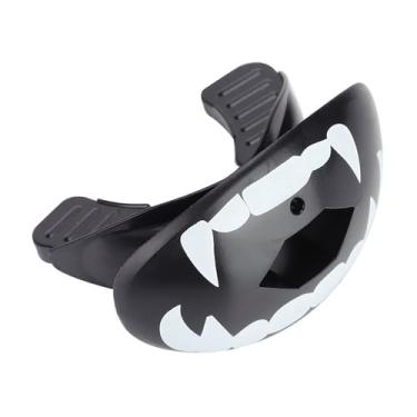 Imagem de Cryfokt Protetor de Dentes Resistente a Choques TPR para Boxe de Futebol de Rugby, Protetor Bucal de Ajuste Instantâneo para Esportes (Dentes brancos em fundo preto)