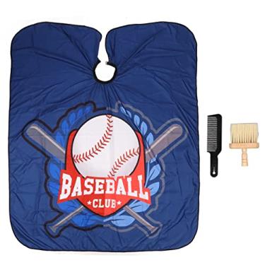 Imagem de CUOFYUNL 3 peças conjunto de capa para corte de cabelo à prova d'água de secagem rápida azul kit de capa para barbeiro com escova pente para casa