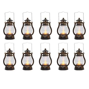 Imagem de Kit Com 10 Lamparinas Antiga Decorativa Vela Led A Bateria - Tasco, La