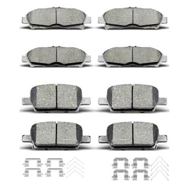 Imagem de D1896 D1914 Pastilhas de freio dianteiras traseiras de cerâmica com clipes para Buick Enclave 2017-2020, Cadillac XT5/XT6, para Chevrolet Blazer/Traverse, para GMC Acadia 2017/2018/2019/2020 GMC