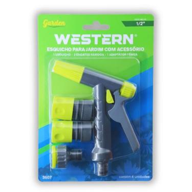 Imagem de KIT Irrigação Esguicho e Engate Rápido (4 peças) WESTERN