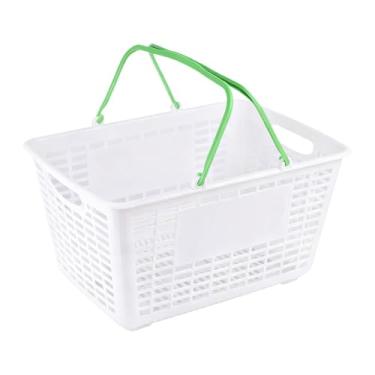 Imagem de Fenteer Cesta de compras, organizador de supermercado, suporte de armazenamento, cestas de armazenamento, cesta de mantimentos para vegetais, porão, armário, Verde