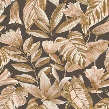 Imagem de Papel De Parede Belize Folhagem Marrom Bz3108 - Grandeco