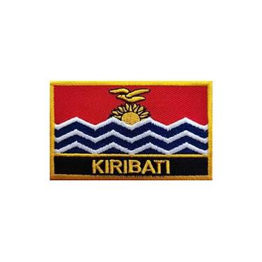 Imagem de Ruoming 1 PÇ Patch de bandeira multinacional bordado a ferro ou costurado em bordado tático militar nacional multinacional (Kiribati)