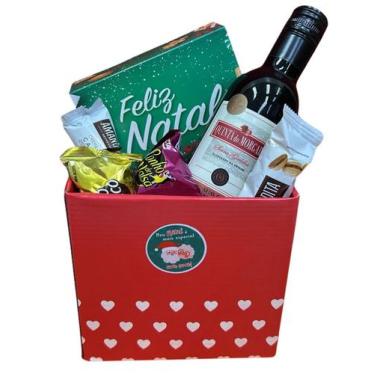 Imagem de Cesta de Natal Presente Premium Mini Vinho Ferrero Rocher